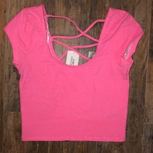 Neon pink crop top